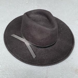 Black felt fedora hat unisex